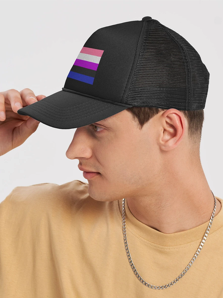Genderfluid/genderflexible Pride Flag - Foam Trucker Hat product image (7)
