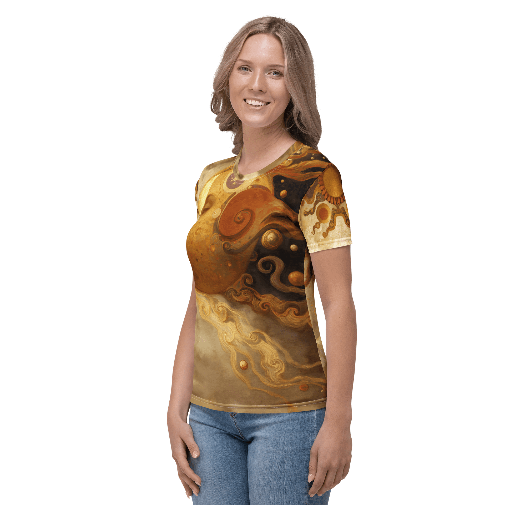 Celestial Reverie – Sun & Moon Goddess All-Over Print Women's T-Shirt product image (4)