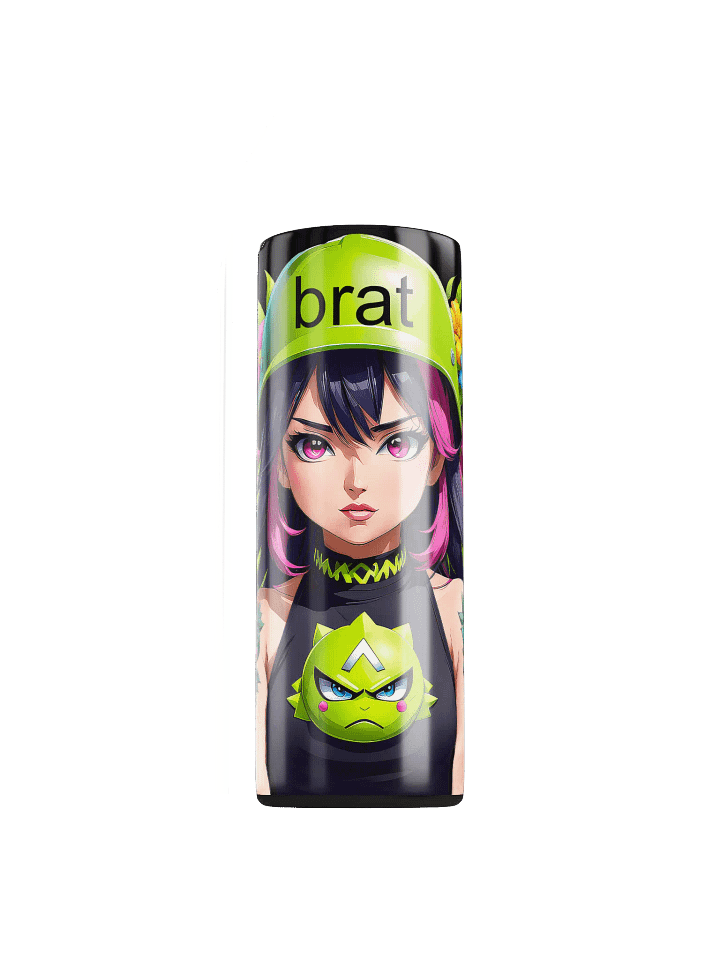 Brat 20 oz Skinny Stainless Steel Tumbler - Black - Brat Life v6 product image (1)