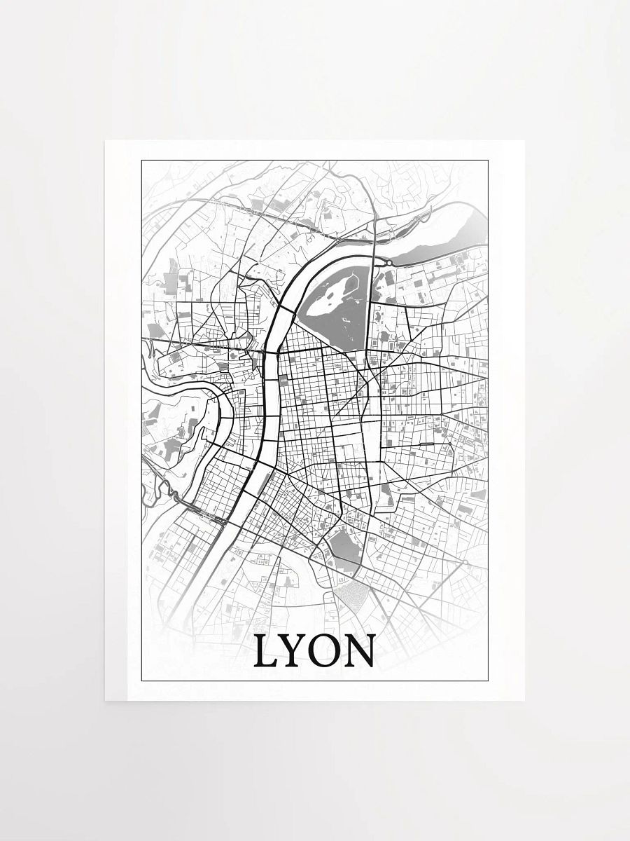 Lyon, France, city map print product image (1)