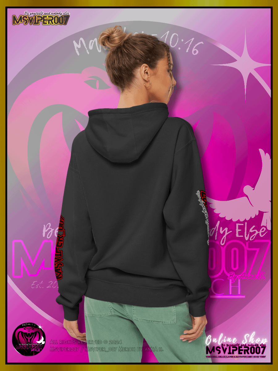 Hoodie - "MsViper_007™ Brand Classic" [red/blk emblem] - Streetwear/Active Hoodie By Anna H. product image (4)