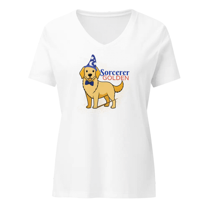 Sorcerer Golden V-Neck Tee – Magic Meets Man's Best Friend product image (1)
