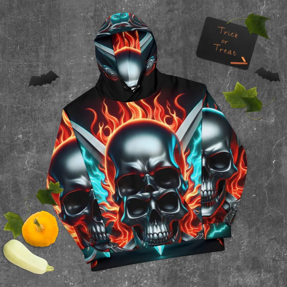 Fierce Skull All-Over Hoodie - Unisex Skull Hoodie #34 product image (9)