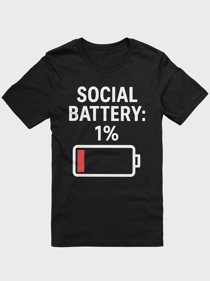 Social Battery: 1% T-Shirt – Funny Minimalist Tee for Introverts, Overthinkers & Anti-Social Vibes