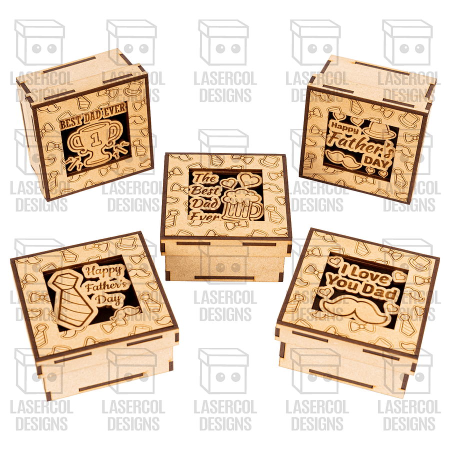 Father's Day Gift Boxes Bundle (10 Styles, Set 1-2) - Laser Cut Files product image (5)