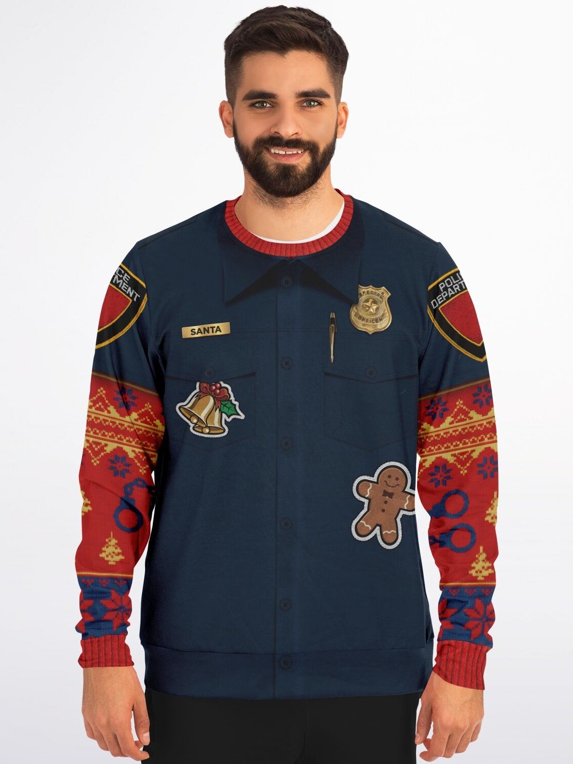 Police Christmas Sweater | Nice List Holiday Sweatshirt | Law Enforcement Christmas Party Outfit | Cop Winter Outfit product image (1)