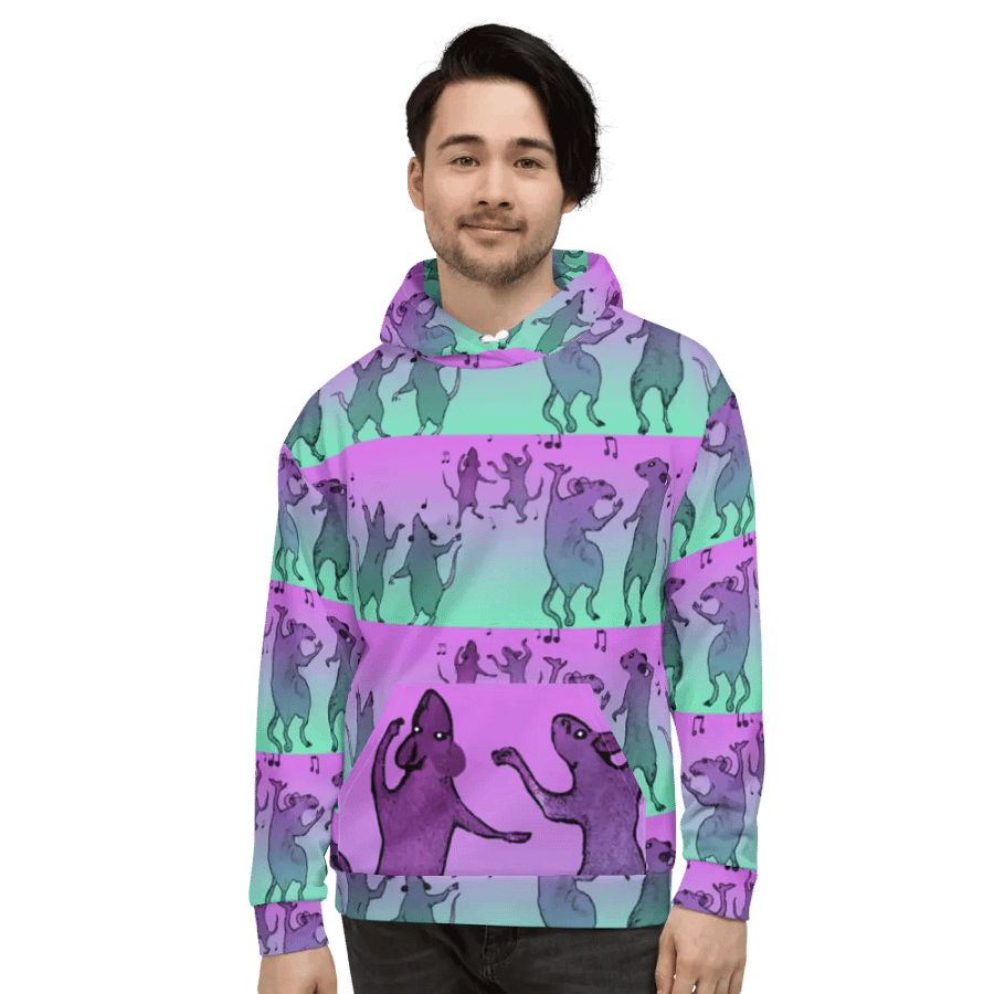 dancing rats (stripey) hoody product image (6)