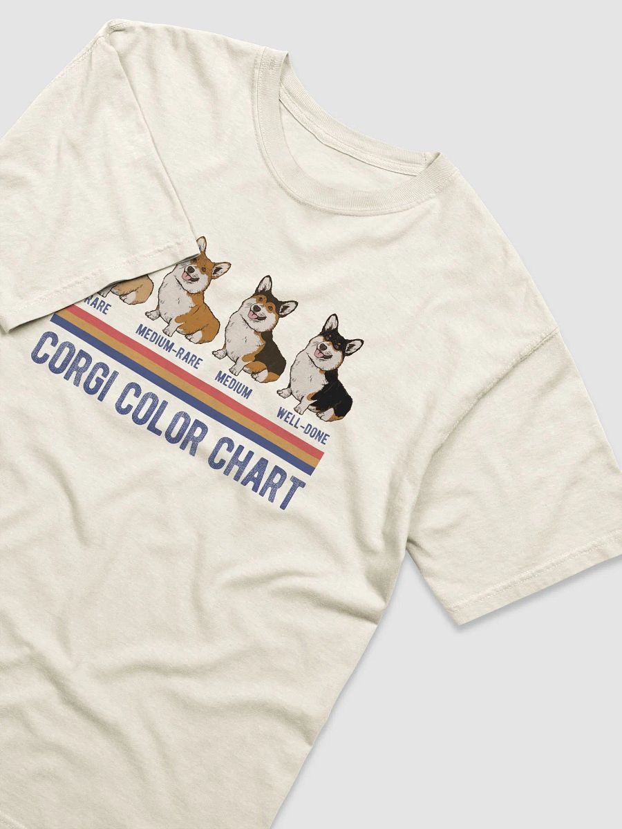 Welsh Corgi Color Chart T-Shirt | Funny Retro-Style Corgi Color Types Using Steak Colors for Reference product image (8)