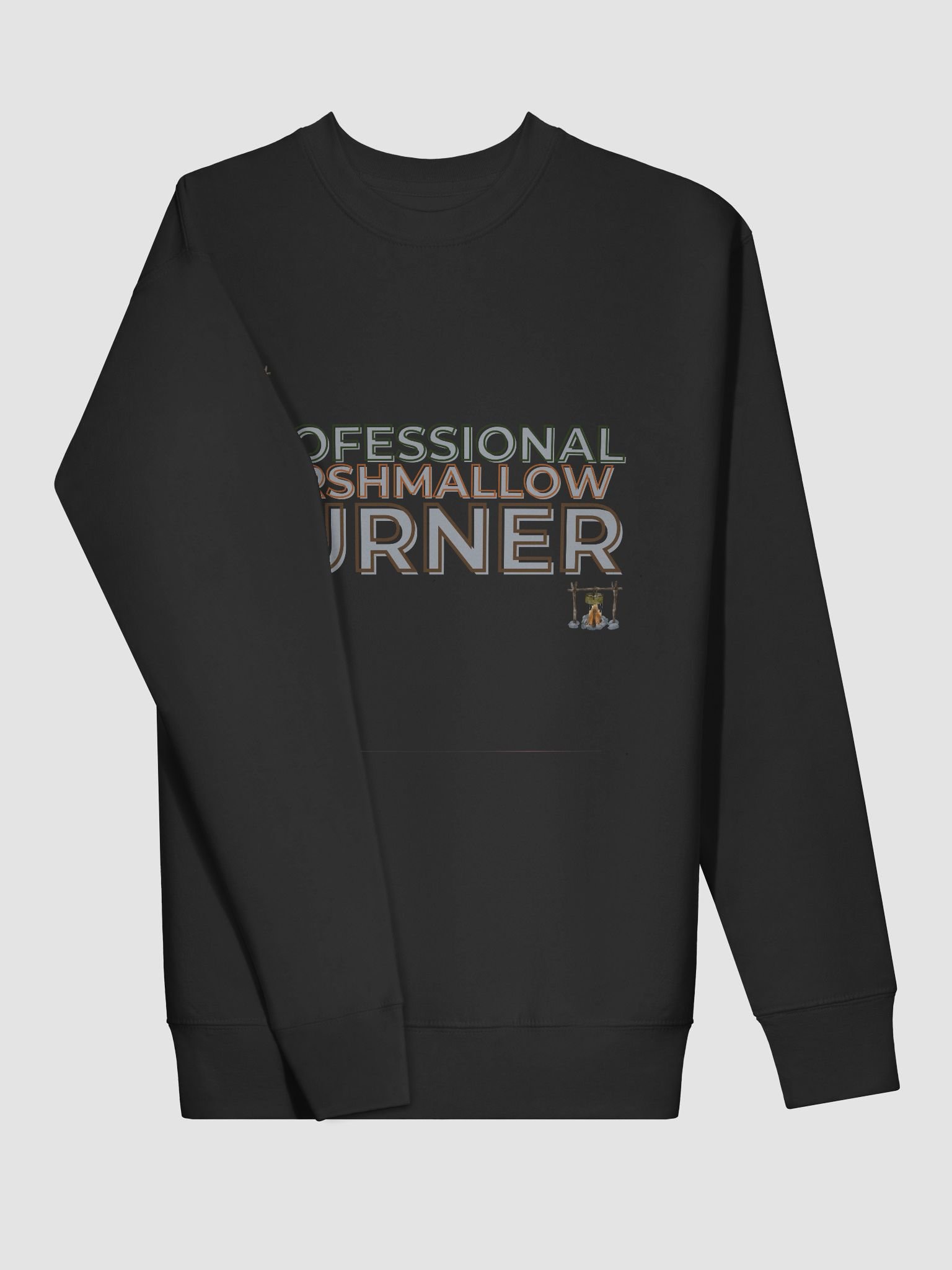 PROFESSIONAL MARSHMALLOW BURNER.” – FUNNY CAMPING HOODIE FOR S’MORES LOVERS product image (3)