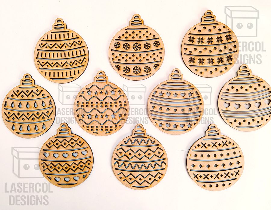 Christmas Ornaments (10 Styles) - Laser Cut Files product image (10)