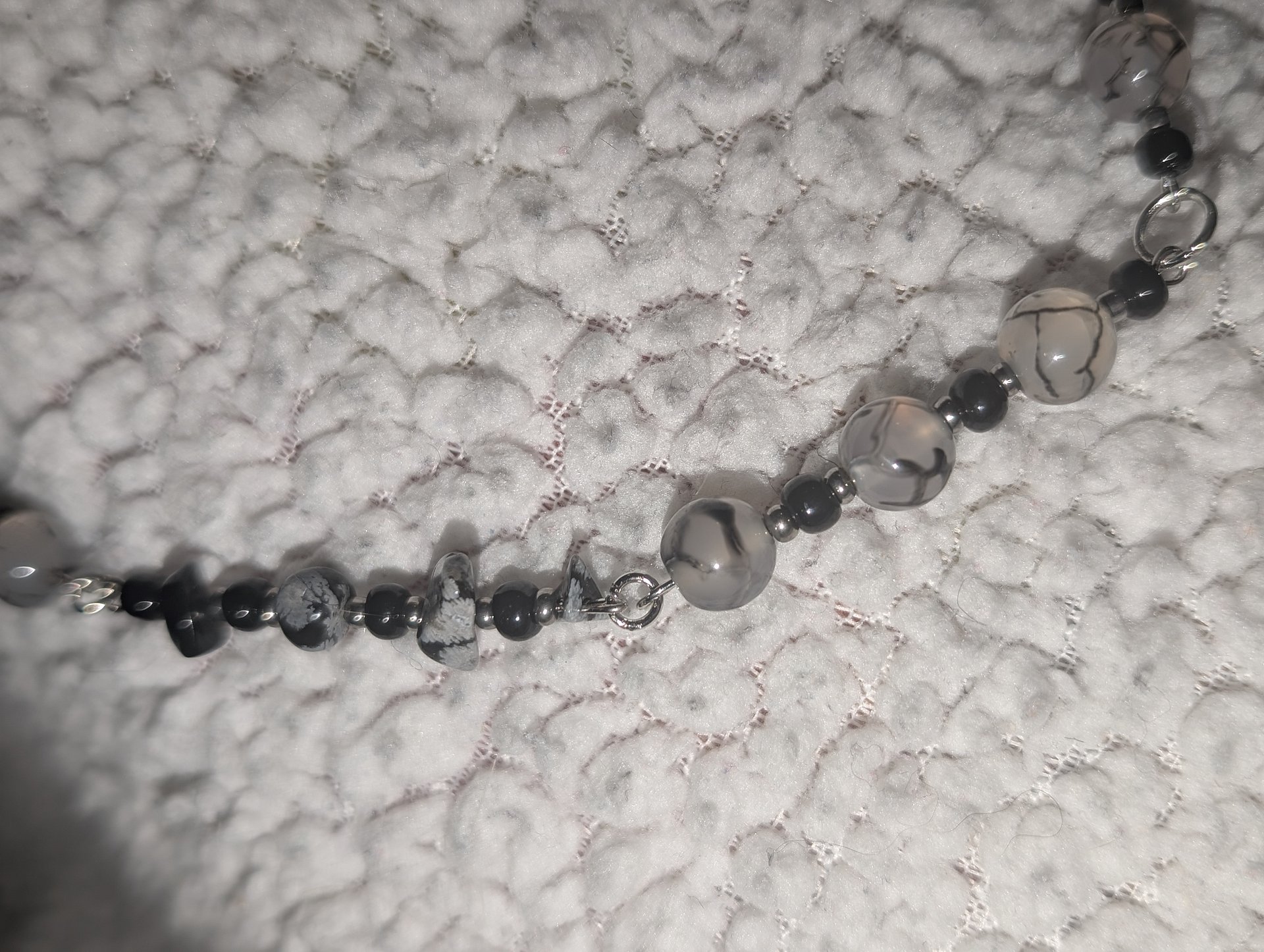 Crackle Agate & Black Obsidian Crystal Choker! product image (6)