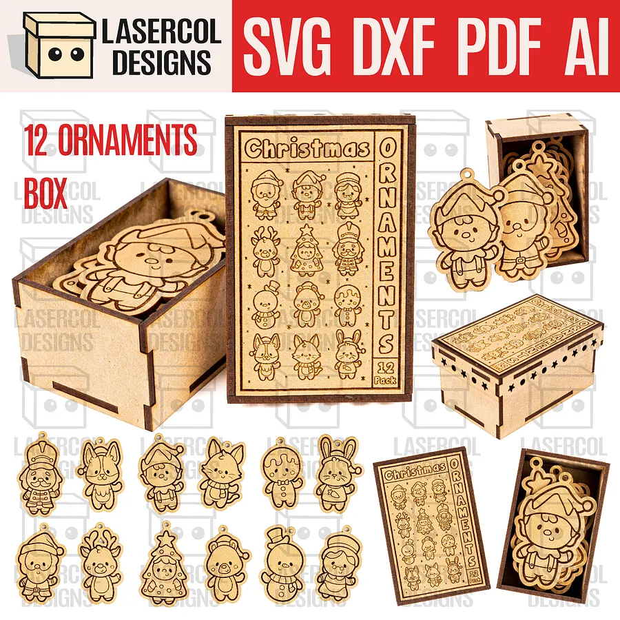 Ornaments Box - Laser Cut Files Christmas product image (1)