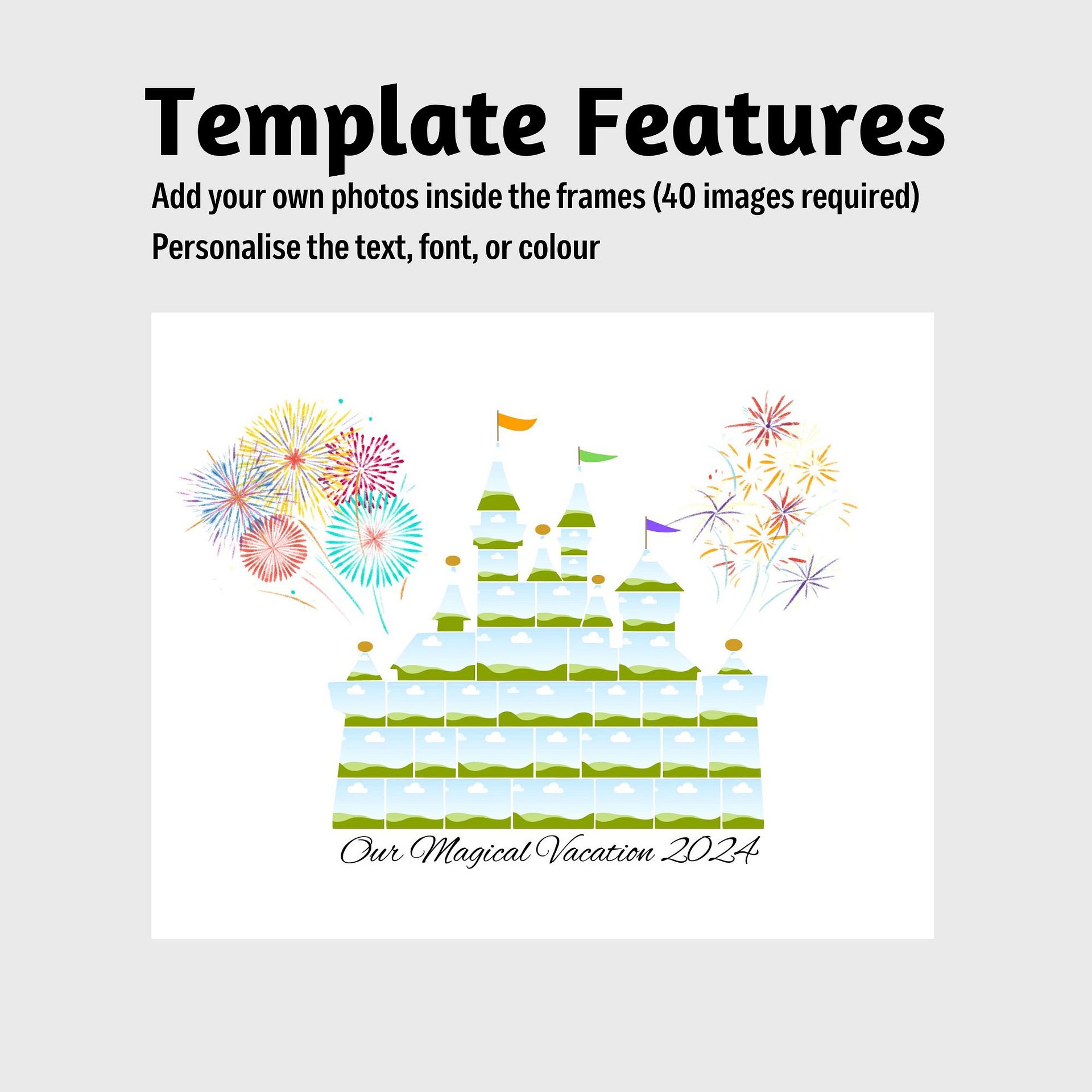 Magical Vacation Castle Photo Collage Canva Template product image (4)