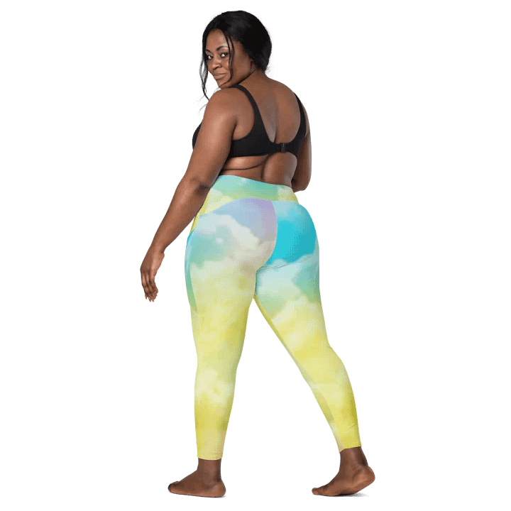Blur cloud rainbow Design Leggings with Pocket - V8 product image (2)