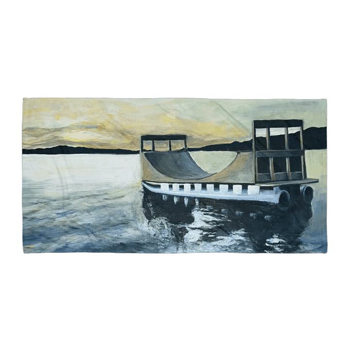 Rampboat painting beach towel product image (1)