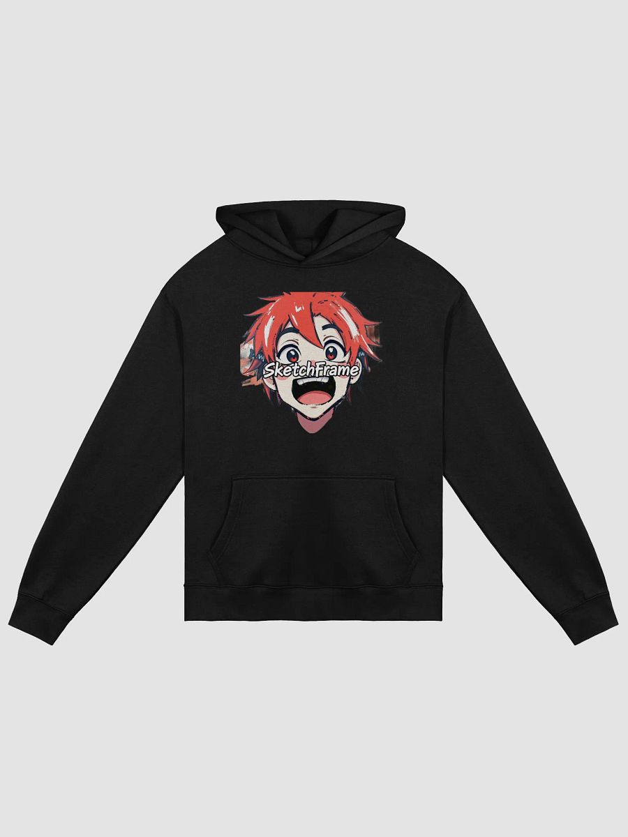 🎨 Sketchframe Anime Hoodie – Expressive Red Hair Manga Pullover product image (1)
