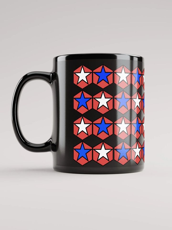 Stars Within Hexagons - Geometrical Design Black Mug product image (1)