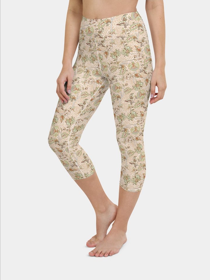 Capri Leggings "Elegant Neutral Beige Chintz" product image (1)