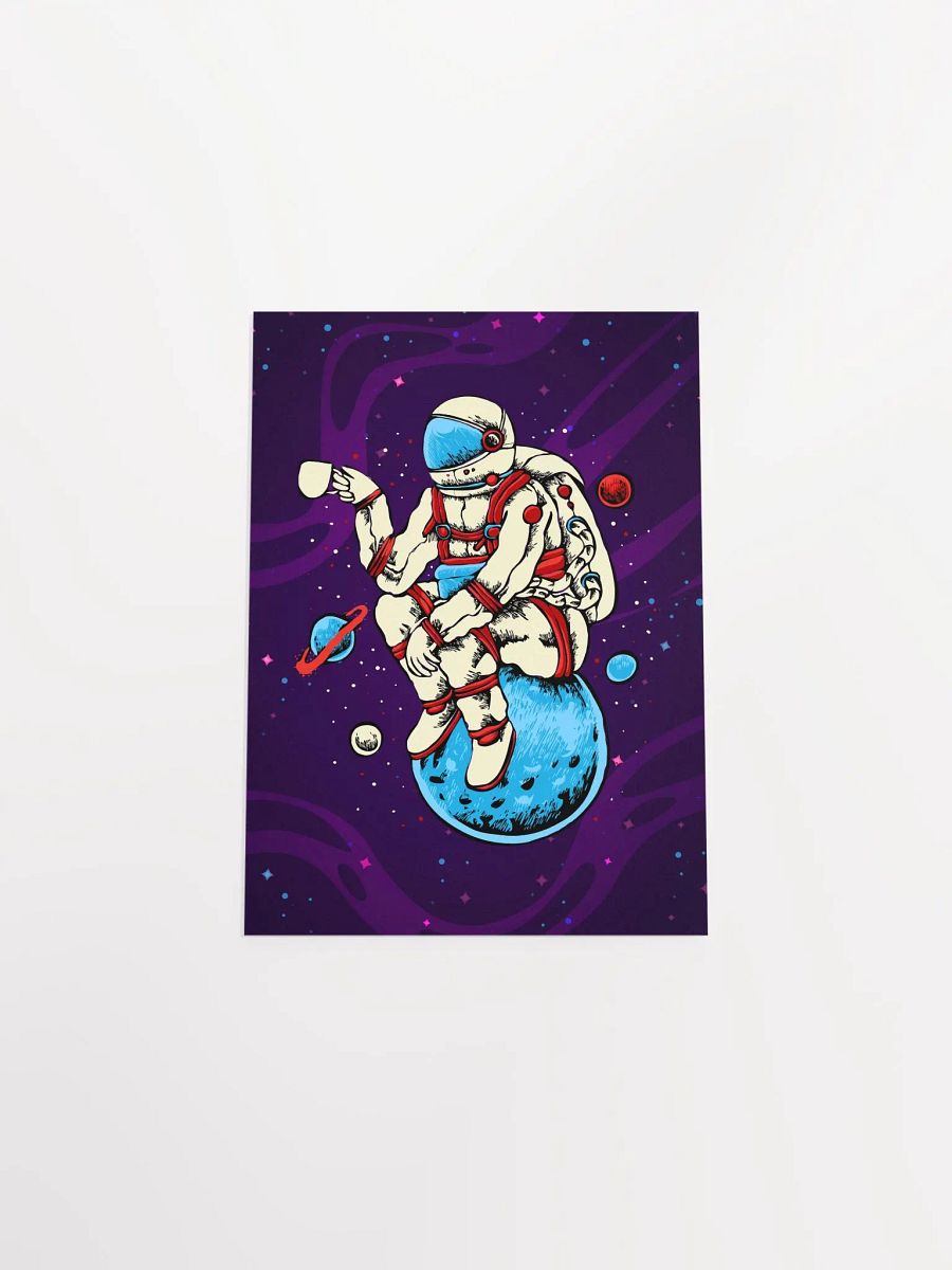 Astronaut, coffee, Moon — space poster, synthwave space, neon space, aesthetic poster product image (9)