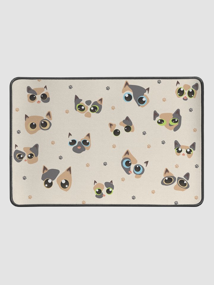 Cute Calico Cat Faces (Multicolor Eyes) Desk Mat 12" x 18" product image (1)