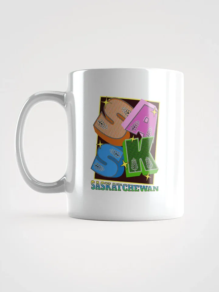 Sask Saskatchewan Block Letter Wheat Stalks Mug product image (1)