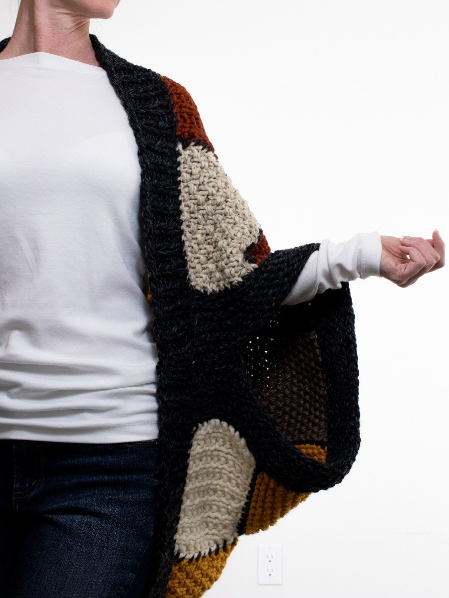 Patchwork Quilt Knit Shrug Knitting Pattern - Vagabond product image (2)