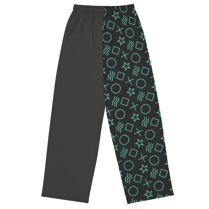 ESP Card Pattern Half Print Half Solid Unisex Wide-Leg Pants—Minty Edition product image (2)