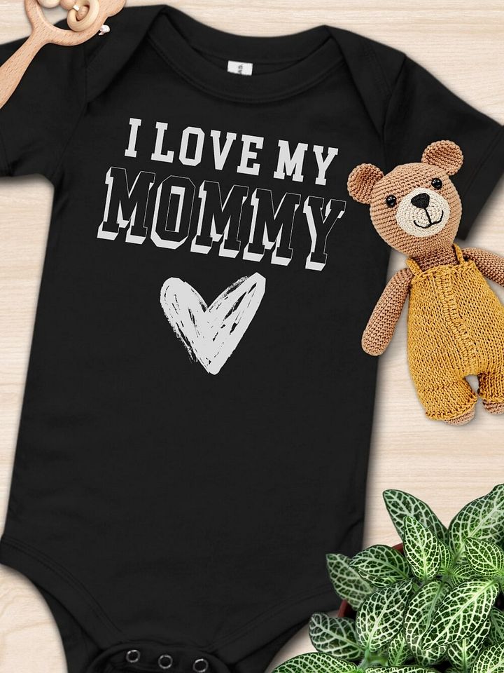 I Love My Mommy Scribbled Heart Baby One Piece product image (1)