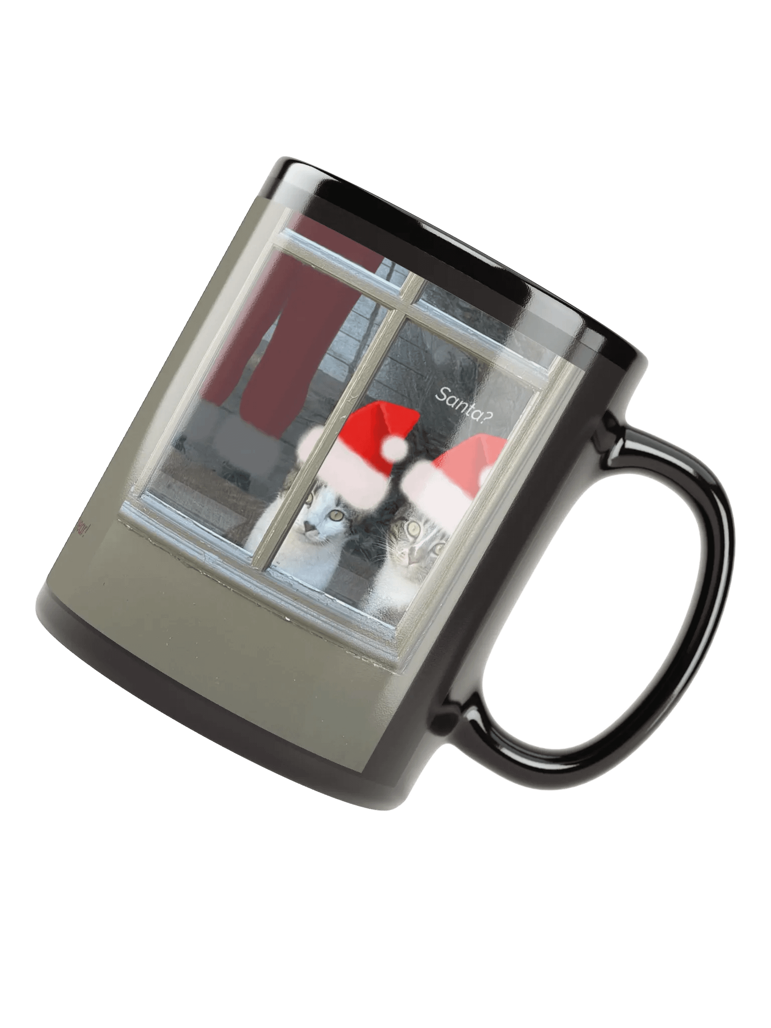 Kitty Christmas "I'll Be Good Next Year" Black Ceramic Mug product image (4)