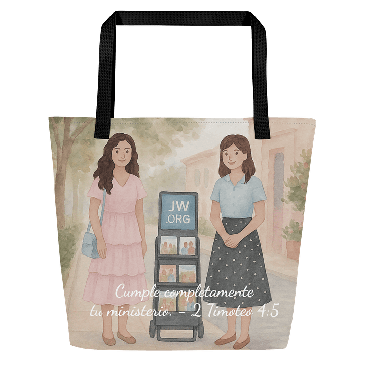 Bolso Escuela Precursor 2025 – Diseño floral y carrito de literatura JW product image (2)