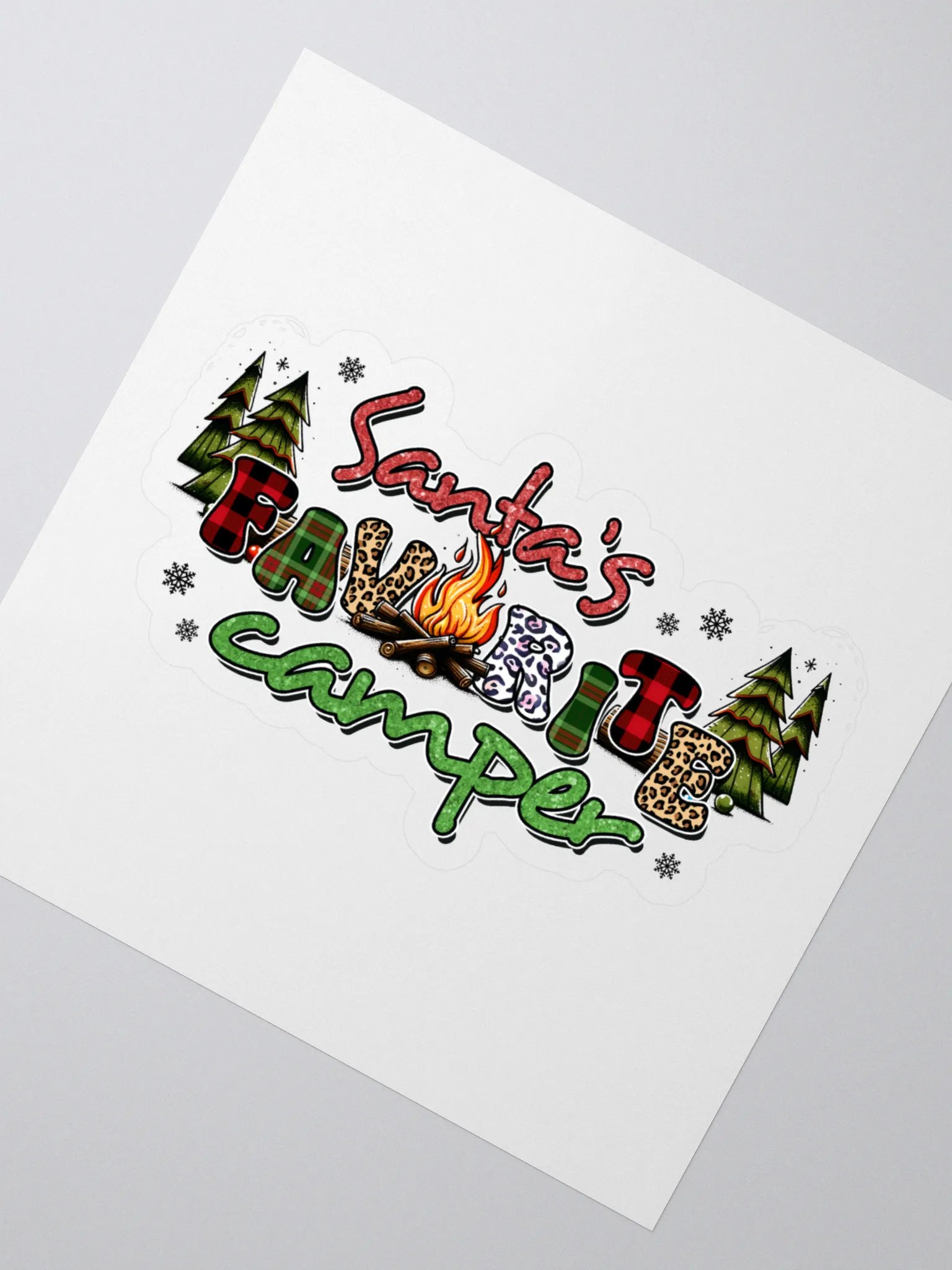 Santa's Favorite Camper Kiss Cut Stickers product image (2)