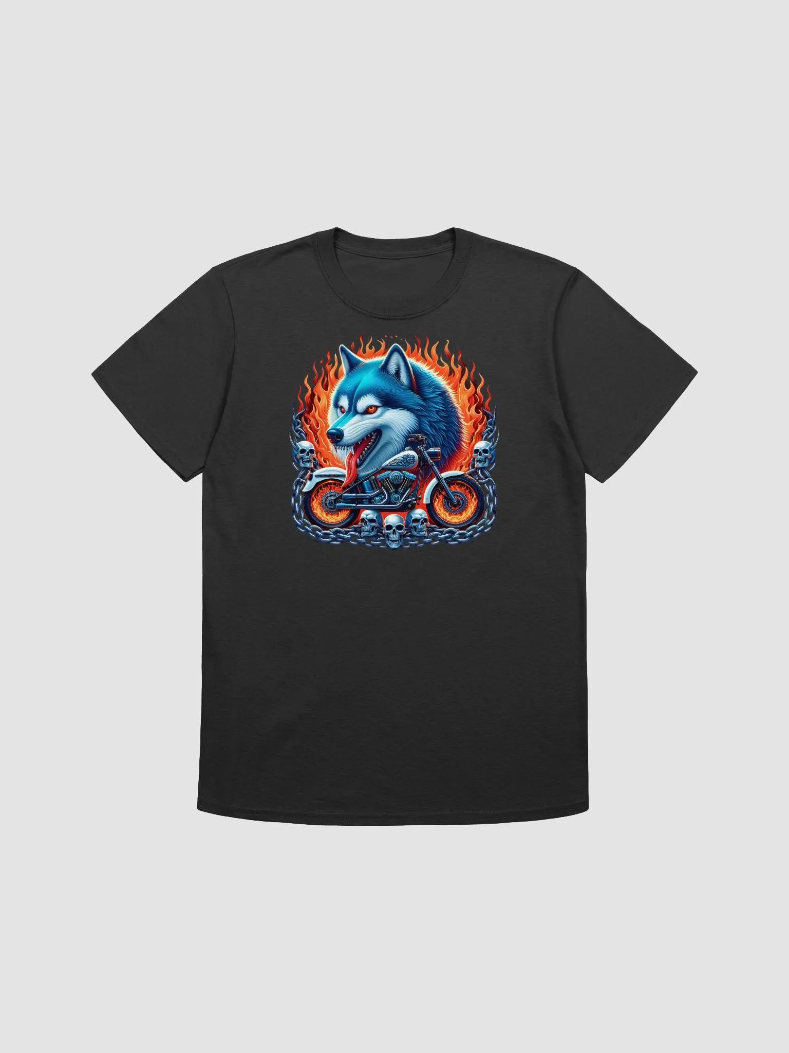 Flaming Wolf Motorcycle Unisex T-Shirt #13 product image (1)