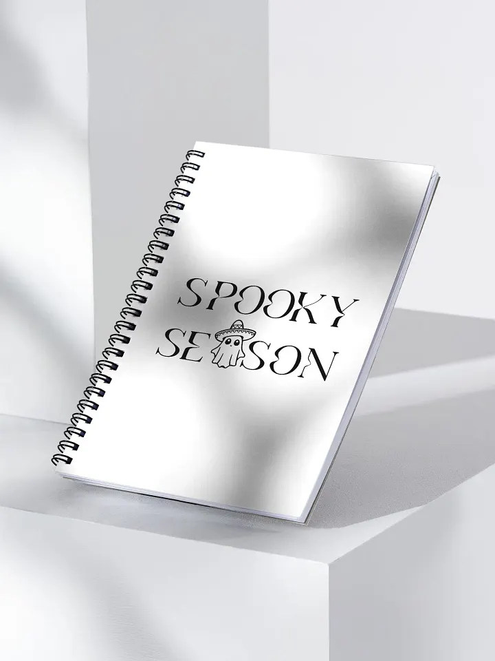 Spooky Season Sombrero Ghost Monochrome Dotted Spiral Notebook product image (2)