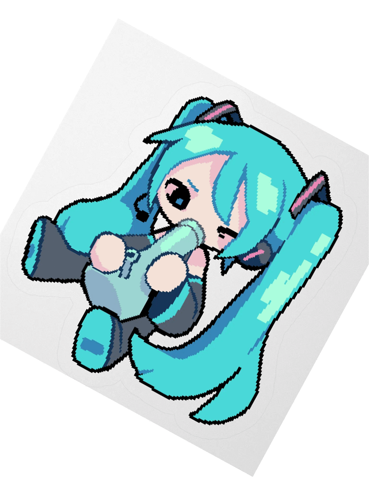Big Miku with a Vase Vinyl Stickers product image (4)