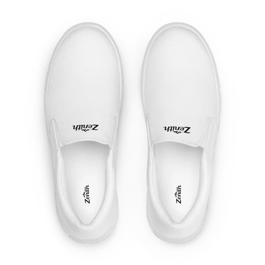 White Zenith Stealth Mode Men's Slip-On Canvas Shoes product image (6)