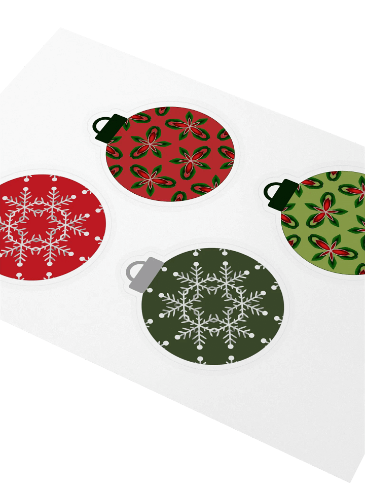 Set of 4 Christmas Ornament Stickers – Festive Holiday Decorations for Gifts and Scrapbooks product image (2)
