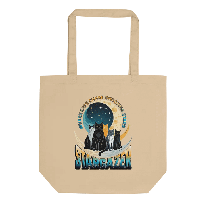 Where Cats Chase Shooting Stars Stargazer Organic Tote Bag product image (1)