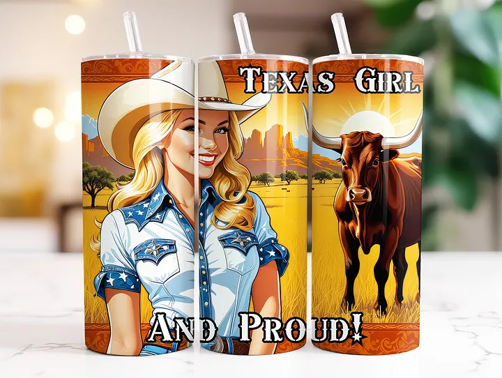 Texas Girl 20 oz Skinny Stainless Steel Tumbler - v5 product image (2)