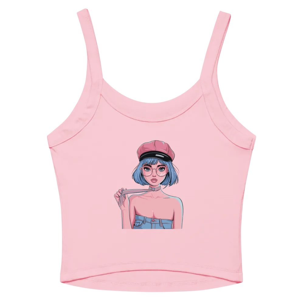 Chic Blue-Haired Girl Tank Top product image (4)