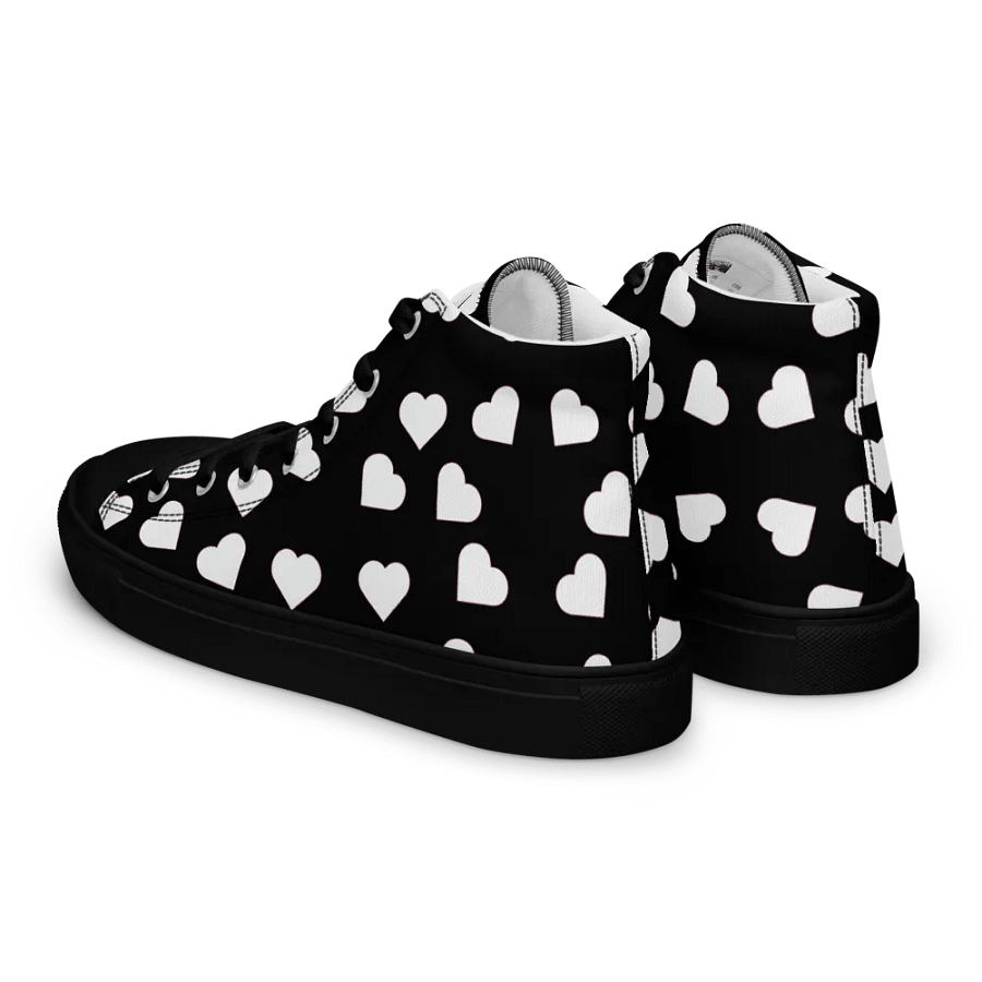 Love Pattern5 Black and White Mens Canvas High Top Shoes product image (6)
