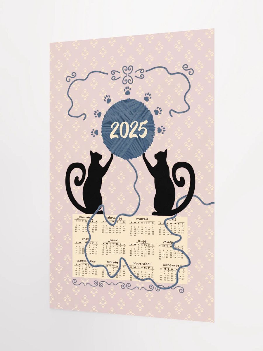 "Cat’s At Play" 2025 Calendar Poster – Mauve product image (3)