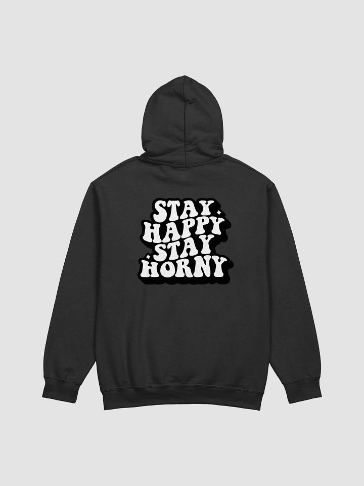 Stay Happy B/W Hoodie product image (1)