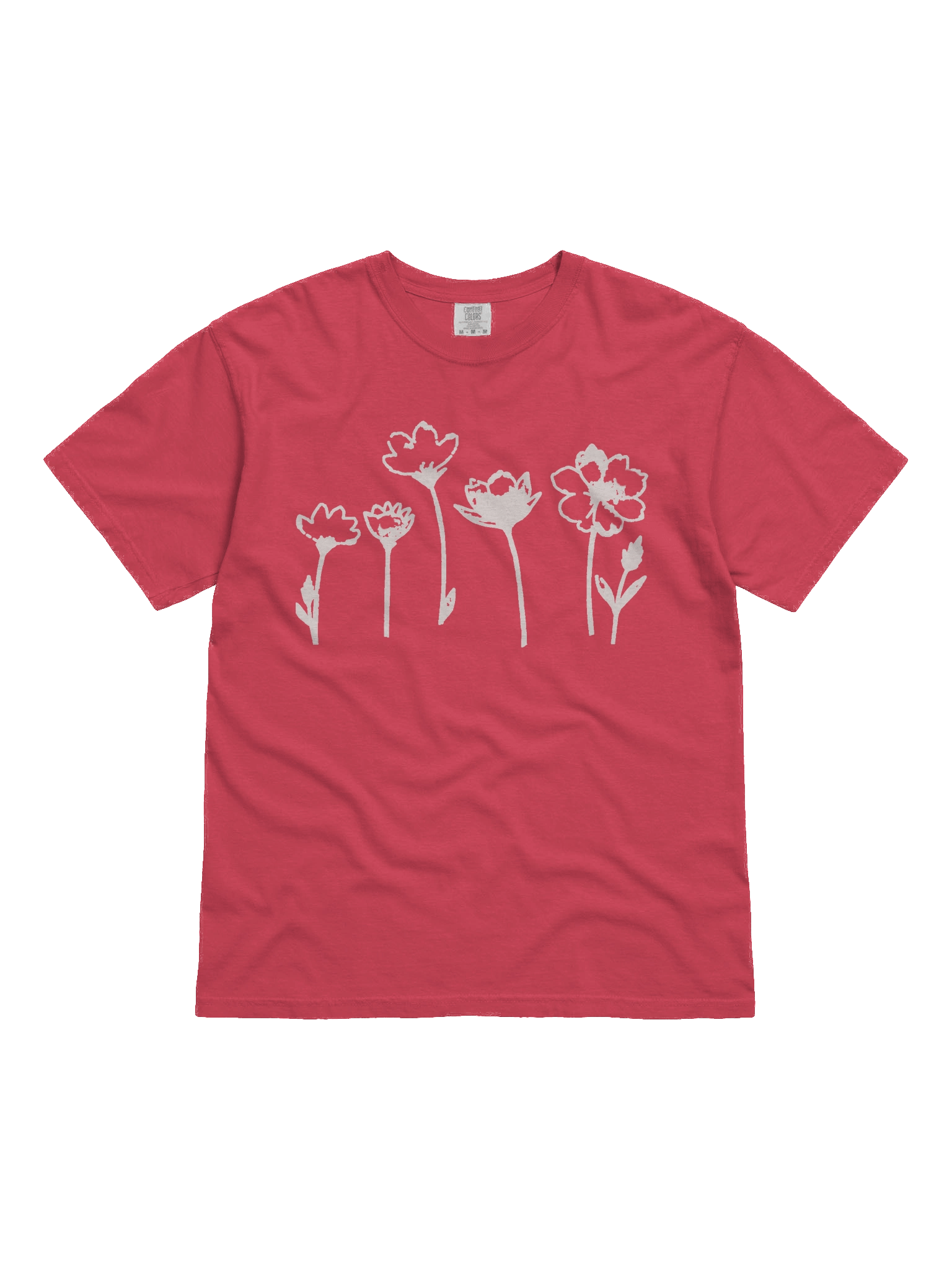 Wildflowers Minimalist Lineart Cotton Tee product image (1)
