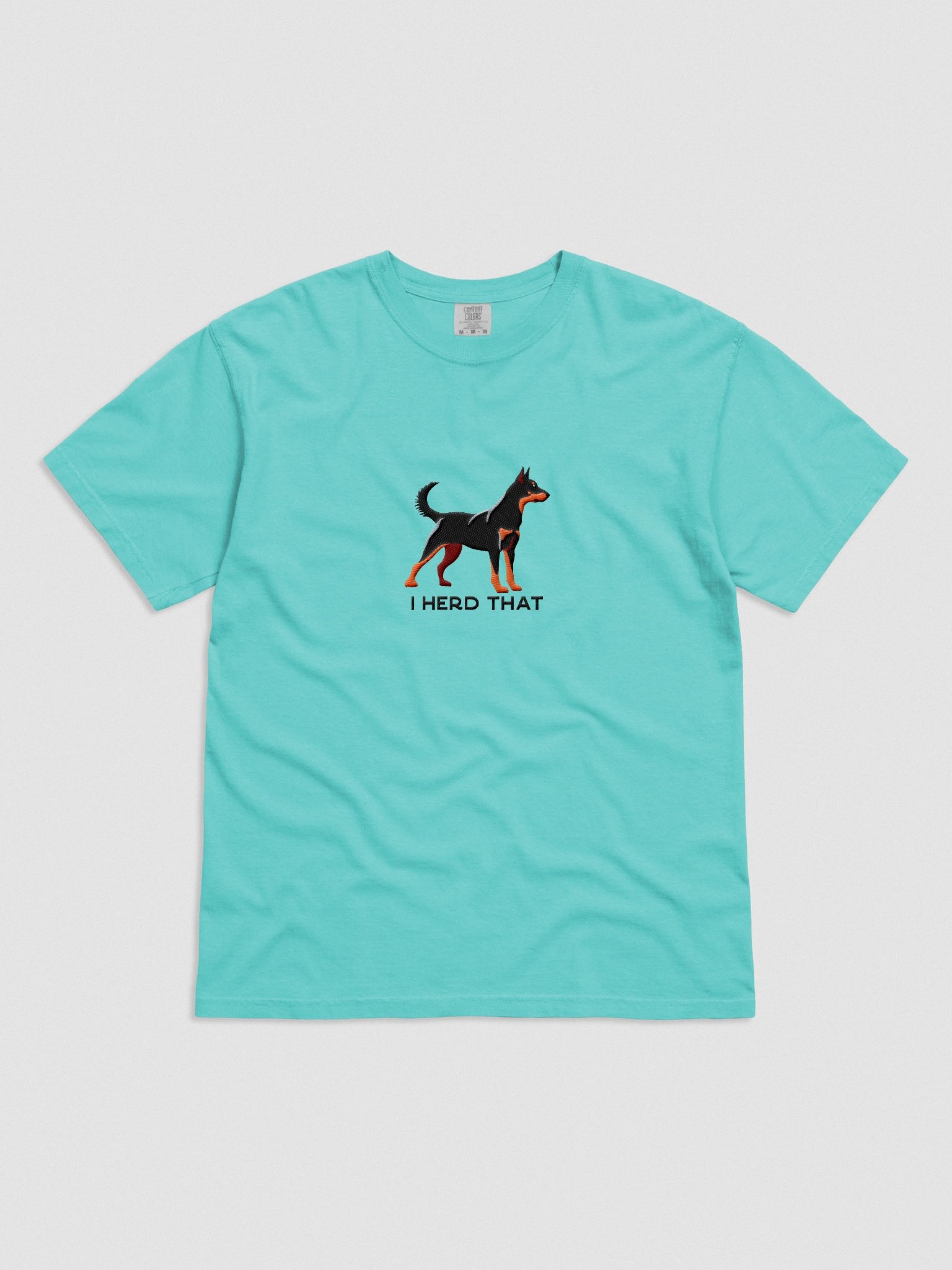 I Herd That T-Shirt(Embroidered) of a Beauceron(Black & Tan, Cropped Ears) product image (4)