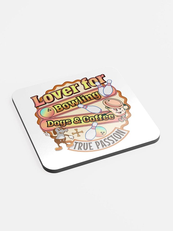 Lover For Dogs Coffee Bowling Playful Passion Cork Coaster product image (2)