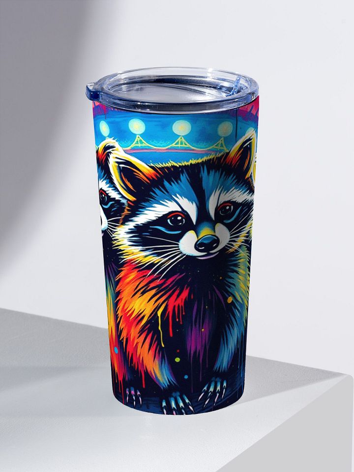 Vibrant Raccoon Trio Stainless Steel Tumbler product image (2)