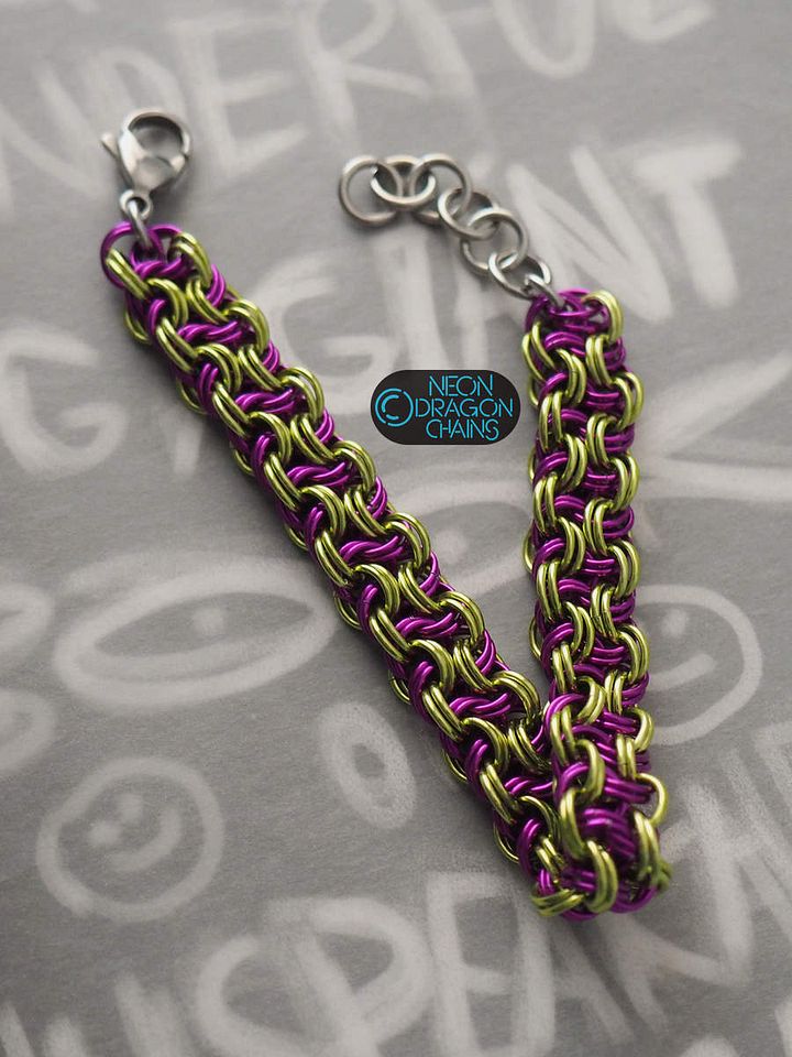 Lime Violet Vipera Bracelet / OOAK product image (1)