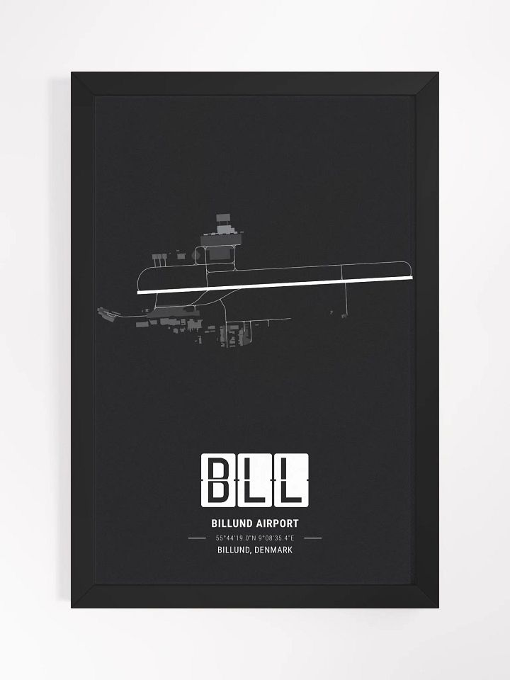 Framed Airport BLL Premium Map On Matt Paper product image (1)