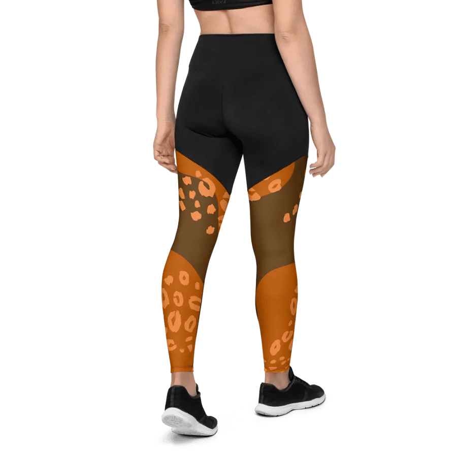 Orange Safari Chic Compression Leggings product image (7)