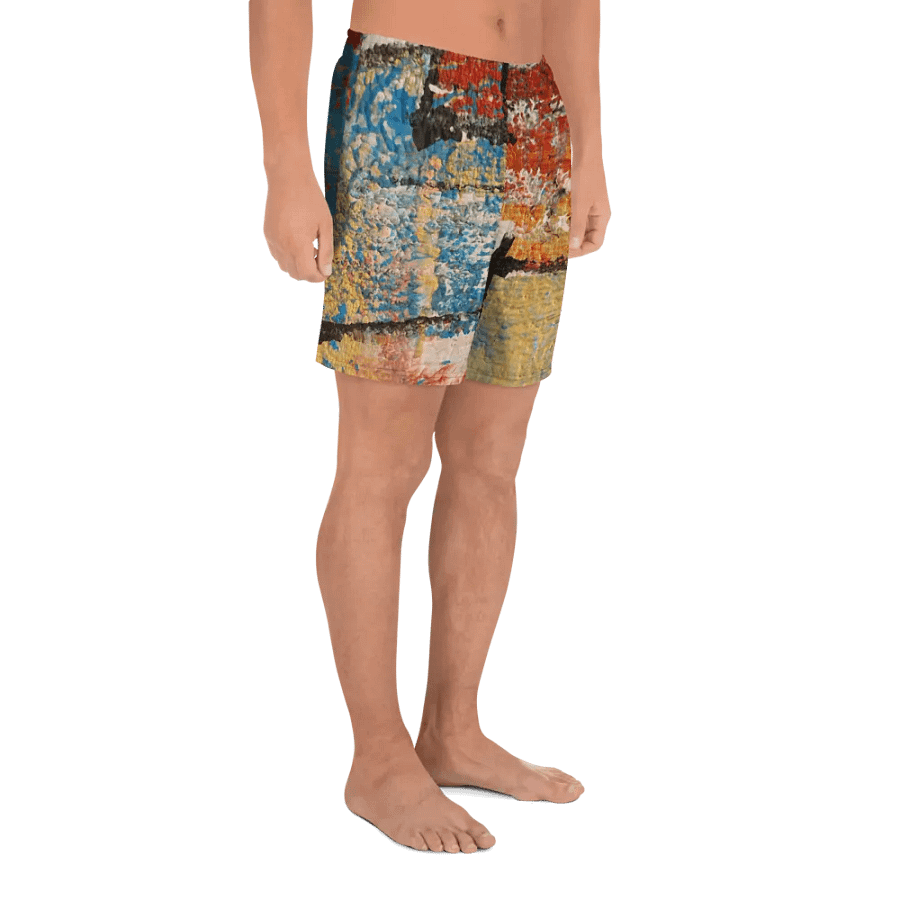 abstract original painting print on shorts product image (3)